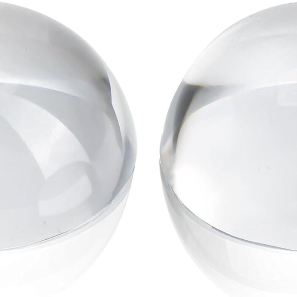 2Pcs 3.1inch Crystal Dome Magnifying Paperweight, Clear Distortion-Free Optics C